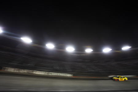 August 18, 2018 - Bristol, Tennessee, USA: Joey Logano (22) races off the turn during the Bass Pro Shops NRA Night Race at Bristol Motor Speedway in Bristol, Tennessee.のeditorial素材
