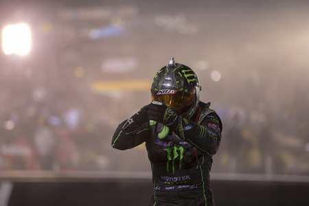 August 18, 2018 - Bristol, Tennessee, USA: Kurt Busch (41) celebrates his 6th victory  at the Food...