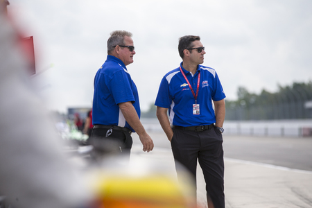 August 18, 2018 - Long Pond, Pennsylvania, USA: \{persons}i\ hangs out on pit road prior to practice for the ABC Supply 500 at Pocono Raceway in Long Pond, Pennsylvania.のeditorial素材