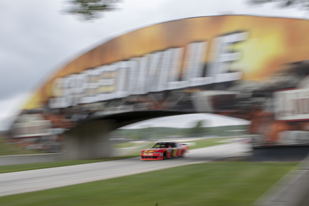 August 25, 2018 - Elkhart Lake, WI, USA: Justin Allgaier (7) races through the field for the 9th Annual Johnsonville 180 at Road America in Elkhart Lake, WI.のeditorial素材