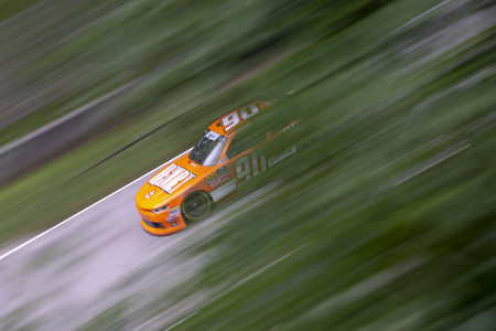 August 24, 2018 - Elkhart Lake, WI, USA: Andy Lally (90) practices for the 9th Annual Johnsonville 180 at Road America in Elkhart Lake, WI.のeditorial素材