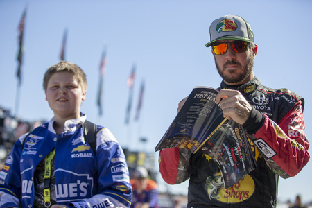 September 15, 2018 - Las Vegas, Nevada, USA: Martin Truex, Jr (78) gets ready to take to the track to practice for the South Point 400 at Las Vegas Motor Speedway in Las Vegas, Nevada.のeditorial素材