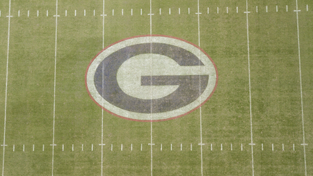 October 03, 2018 - Athens, Georgia, USA: Aerial views of Sanford Stadium, which is the on-campus...