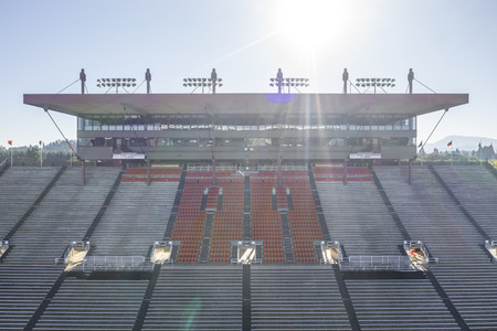 October 13, 2018 - Corvallis, Oregon, USA: Reser Stadium is an outdoor athletic stadium in the northwest United States, on the campus of Oregon State University in Corvallis, Oregon. It is the home of the Oregon State Beavers of the Pac-12 Conference.のeditorial素材