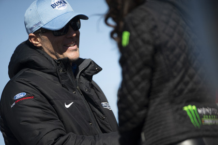 October 21, 2018 - Kansas City, Kansas, USA: Kevin Harvick (4) gets introduced for the Hollywood Casino 400 at Kansas Speedway in Kansas City, Kansas.のeditorial素材