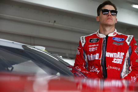 November 16, 2018 - Homestead, Florida, USA: Ryan Reed (16) hangs out in the garage during practice for the Ford 300 at Homestead-Miami Speedway in Homestead, Florida.のeditorial素材