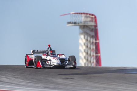 The NTT IndyCar Series teams take to the track for a practice session for the IndyCar Spring Training at Circuit Of The Americas in Austin Texas.のeditorial素材
