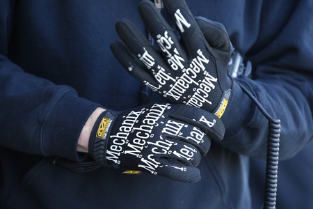 March 16, 2019 - Fontana, California, USA: The 17 Team prepares for a practice session for the Auto Club 400 at Auto Club Speedway in Fontana, California.のeditorial素材