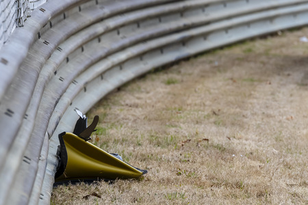 April 06, 2019 - Birmingham, Alabama, USA: MARCUS ERICSSON (R) (7) of Sweden  brings out a caution as he maneuvers through through the turns during practice for the Honda Indy Grand Prix of Alabama at Barber Motorsports Park in Birmingham, Alabama.のeditorial素材