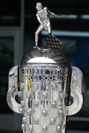 May 17, 2019 - Indianapolis, Indiana, USA: The Borg Warner Trophy sits on pit road as the Indianapolis Motor Speedway plays host to the Indianapolis 500 in Indianapolis, Indiana.のeditorial素材
