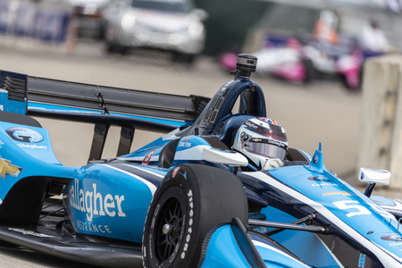 May 31, 2019 - Detroit, Michigan, USA: MAX CHILTON (59) of England prepares to practice for the Detroit Grand Prix at Belle Isle in Detroit, Michigan.のeditorial素材