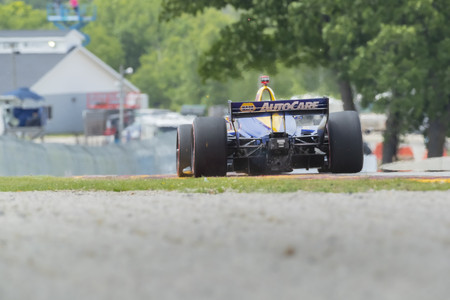 June 23, 2019 - Elkhart Lake, Wisconsin, USA: ALEXANDER ROSSI (27) of the United States races through the turns during the  race for the REV Group Grand Prix at Road America in Elkhart Lake, Wisconsin.のeditorial素材