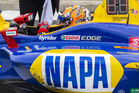 June 23, 2019 - Elkhart Lake, Wisconsin, USA: ALEXANDER ROSSI (27) of the United States wins the REV Group Grand Prix at the REV Group Grand Prix at Road America in Elkhart Lake, Wisconsin.のeditorial素材