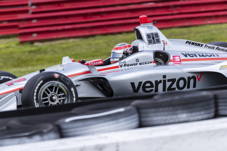 July 26, 2019 - Lexington, Ohio, USA: WILL POWER (12) of Australia  practices for the Honda Indy 200 at Mid Ohio at Mid-Ohio Sports Car Course in Lexington, Ohio.のeditorial素材