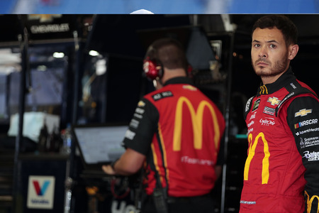 June 29, 2019 - Joliet, Illinois , USA: Denny Hamlin (11) gets ready to qualify for the Camping World 400 at Chicagoland Speedway in Joliet, Illinois .のeditorial素材