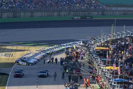 July 13, 2019 - Sparta, Kentucky, USA: The NASCAR Xfinity Series teams take to the track for the Alsco 300 at Kentucky Speedway in Sparta, Kentucky.のeditorial素材