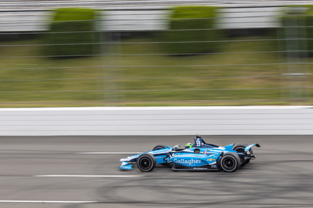 August 17, 2019 - Long Pond, Pennsylvania, USA: CONOR DALY (59) of the United States  practices for the ABC Supply 500 at Pocono Raceway in Long Pond, Pennsylvania.のeditorial素材