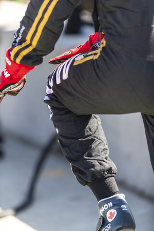 September 20, 2019 - Salinas, California, USA: JAMES HINCHCLIFFE (5) of Toronto, Canada  prepares to practice for the Firestone Grand Prix of Monterey at Weathertech Raceway Laguna Seca in Salinas, California.のeditorial素材