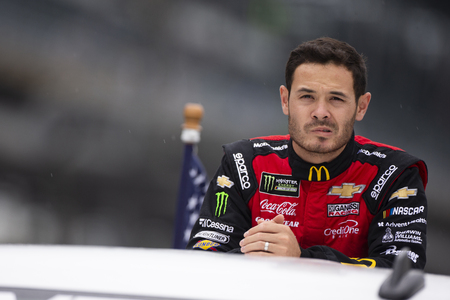 September 08, 2019 - Indianapolis, Indiana , USA: Kyle Larson (42) gets introduced for the Big Machine Vodka 400 at the Brickyard at Indianapolis Motor Speedway in Indianapolis, Indiana .のeditorial素材