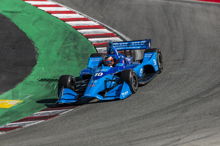 September 20, 2019 - Salinas, California, USA: FELIX ROSENQVIST (10) of VÃ¤rnamo, Sweden  practices for the Firestone Grand Prix of Monterey at Weathertech Raceway Laguna Seca in Salinas, California.のeditorial素材