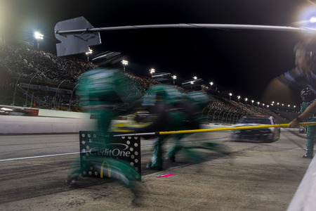 September 01, 2019 - Darlington, South Carolina, USA: Kyle Larson (42) makes a pit stop for the Bojangles' Southern 500 at Darlington Raceway in Darlington, South Carolina.のeditorial素材