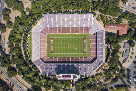 September 24, 2019 - Stanford, California, USA: Stanford Stadium is an outdoor athletic stadium in Stanford, California, on the campus of Stanford University. It is the home of the Stanford Cardinal college football team as well as the site of the universのeditorial素材