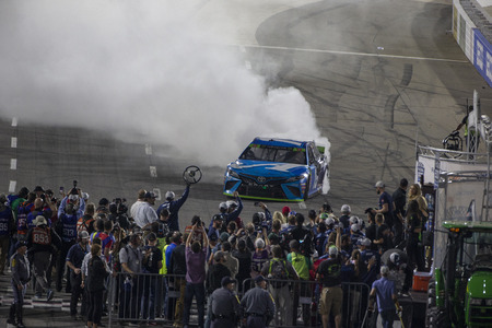 October 27, 2019 - Martinsville, Virginia, USA: Martin Truex Jr. (19) wins the First Data 500 at...