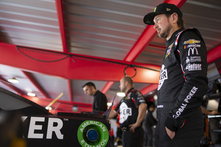 October 26, 2019 - Martinsville, Virginia, USA: Kurt Busch (1) gets ready to practice for the First Data 500 at Martinsville Speedway in Martinsville, Virginia.のeditorial素材