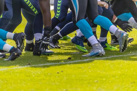 November 25, 2018 - The Carolina Panthers play host to the visiting Seattle Seahawks at Bank Of America Stadium in Charlotte, NC.  The Panthers lose to the Seahawks, 30-27.のeditorial素材