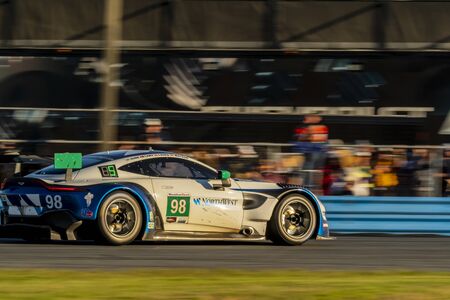 The ASTON MARTIN RACING Vantage GT3 car  race for the Rolex 24 At Daytona at Daytona International Speedway in Daytona Beach, Florida.のeditorial素材