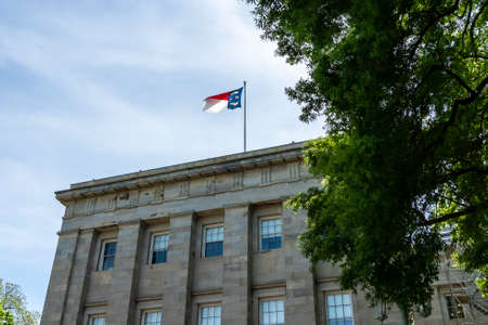 April 22, 2020 - Raleigh, North Carolina, USA: The North Carolina State Capitol is the former seat of the legislature of the U.S. state of North Carolina which housed all of the state's government until 1888.のeditorial素材