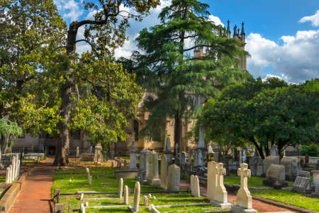 May 06, 2020 - Columbia, South Carolina, USA: Trinity Episcopal Cathedral, on Sumter St. in downtown, consecrated in 1857のeditorial素材