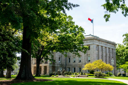 April 22, 2020 - Raleigh, North Carolina, USA: The North Carolina State Capitol is the former seat of the legislature of the U.S. state of North Carolina which housed all of the state's government until 1888.のeditorial素材