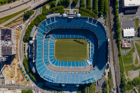 May 01, 2020 - Charlotte, North Carolina, USA: Bank of America Stadium is home to the NFLâs Carolina Panthers in Charlotte, NC.のeditorial素材