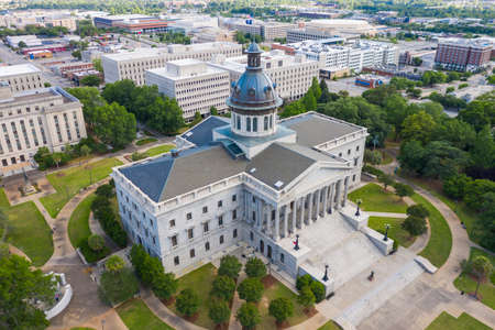 May 07, 2020 - Columbia, South Carolina, USA: The exterior of the South Carolina State House in Columbia, South Carolina.のeditorial素材