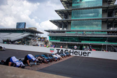 Kevin Harvick (4) celebrates his win for the Big Machine Hand Sanitizer 400 Powered by Big Machine Records at Indianapolis Motor Speedway in Indianapolis, .のeditorial素材