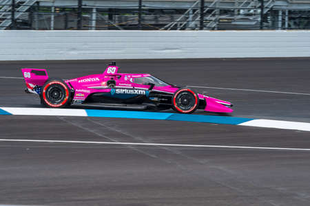 JACK HARVEY (60) of Lincoln, England practices for the GMR Grand Prix at the Indianapolis Motor Speedway in Indianapolis, Indiana.のeditorial素材