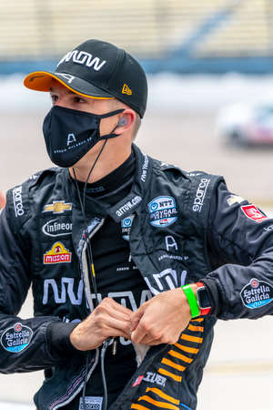 OLIVER ASKEW (7) of the United States  practices for the Iowa INDYCAR 250s at the Iowa Speedway in...