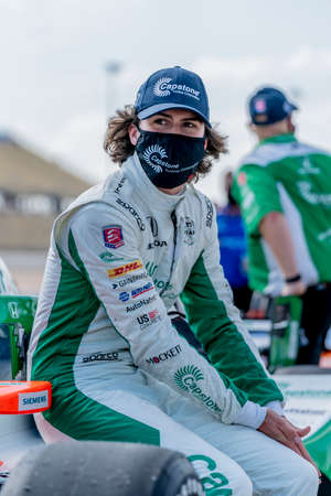 COLTON HERTA (88) of The United States  qualifies for the Iowa INDYCAR 250s at Iowa Speedway in Newton, Iowa.のeditorial素材