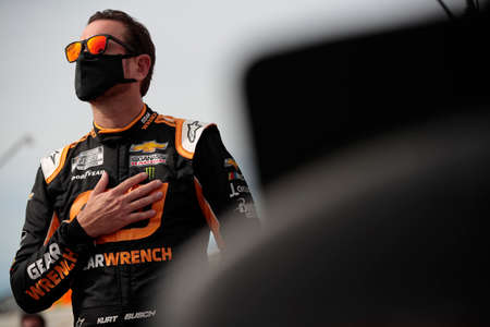 Kurt Busch (1) races for the Drydene 311 at Dover International Speedway in Dover, Delaware.のeditorial素材