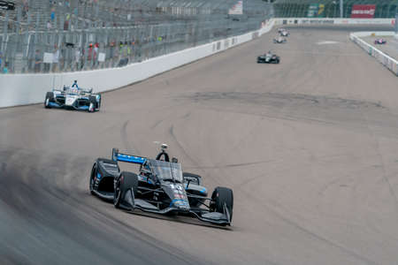 FELIX ROSENQVIST (10) of Varnamo, Sweden races through the turns during the  race for the Bommarito Automotive Group 500 at World Wide Technology Raceway in Madison, Illinois.のeditorial素材