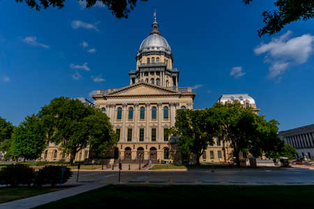 August 24, 2020 - Springfield, Illinois, USA: The Illinois State Capitol, located in Springfield,...