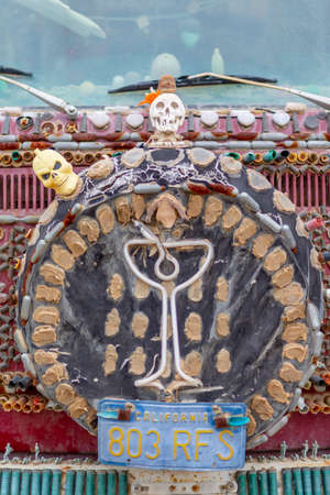 NILAND, CALIFORNIA- MAR 11: Historic Salvation Mountain in Niland, California on March 11, 2019. Salvation Mountain was proclaimed a National Treasure by Congress on May 15, 2002.のeditorial素材