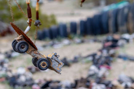 NILAND, CALIFORNIA- MAR 11: Historic Salvation Mountain in Niland, California on March 11, 2019. Salvation Mountain was proclaimed a National Treasure by Congress on May 15, 2002.のeditorial素材