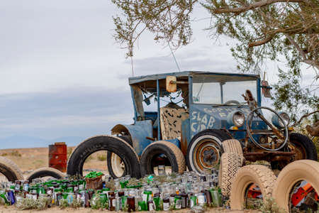 NILAND, CALIFORNIA- MAR 11: Historic Salvation Mountain in Niland, California on March 11, 2019. Salvation Mountain was proclaimed a National Treasure by Congress on May 15, 2002.のeditorial素材