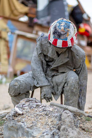 NILAND, CALIFORNIA- MAR 11: Historic Salvation Mountain in Niland, California on March 11, 2019. Salvation Mountain was proclaimed a National Treasure by Congress on May 15, 2002.のeditorial素材