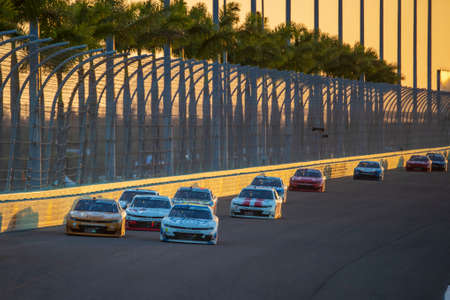 Jeb Burton (10) battles for position for the Contender 250 at Daytona Road Course in Miami , Florida.のeditorial素材