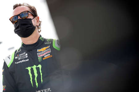 Kurt Busch (1) gets ready for the Dixie Vodka 400 at HomesteadâMiami Speedway in Homestead, Florida.のeditorial素材