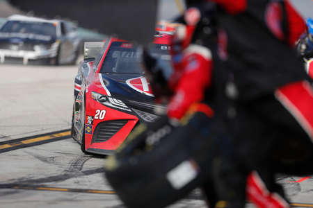 Christopher Bell (20) makes a pit stop for the Dixie Vodka 400 at HomesteadâMiami Speedway in Homestead, Florida.のeditorial素材