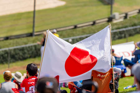 Fans watch their favorite drivers as the Barber Motorsports Park plays host to the Honda Indy Grand Prix of Alabama in Birmingham, Alabama.のeditorial素材